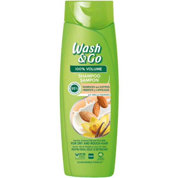 Wash&go Sampon Par Vanilla&almond Oil 360ml 6/bax