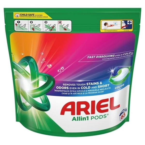 Ariel Detergent Capsule Color Allin1 65buc 2/bax