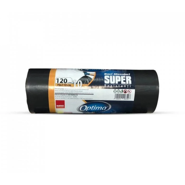 Sano Optima Saci Menaj Super Rezistenti Negri 120l 10buc/rola 24/bax Sano Optima Saci Menaj Super Rezistenti Negri 120l 10buc/rola 24/bax