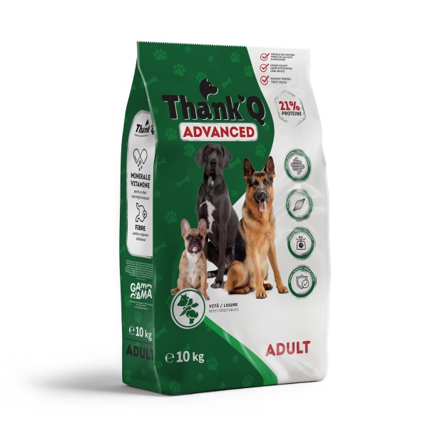 Thank Q Advanced Hrana De Caini Adult Vita&legume Sac 10kg Thank Q Advanced Hrana De Caini Adult Vita&legume Sac 10kg