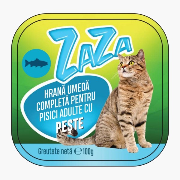 Zaza Hrana Umeda Completa Pisici Peste 100gr 16/bax