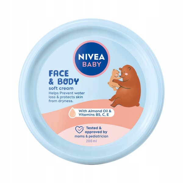 Nivea Baby Crema Soft Face&body 200ml 6buc/set 12/bax