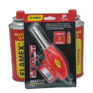 Pp Flamex Set 2 Butelii Gaz 227g+cap Arzator - LucidiusMarket