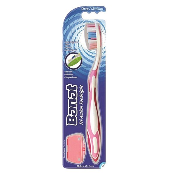 Banat Periuta Dinti Tri Action Toobright Medium 12/set