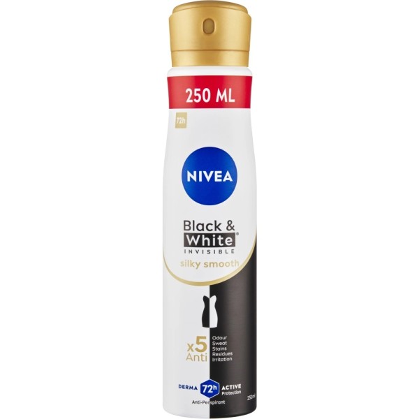 Nivea Deo Women Black&white Inv. Silky Smooth 250ml 6buc/set