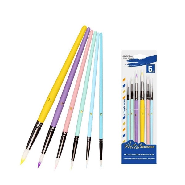 Lve Set Pensule Pictura Artist Brush Colorate 6buc/set 1885-22 360/bax Lve Set Pensule Pictura Artist Brush Colorate 6buc/set 1885-22 360/bax