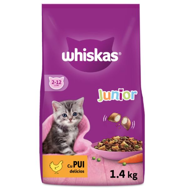 Whiskas Hrana Pisici Junior Pui 1.4kg 6/bax Whiskas Hrana Pisici Junior Pui 1.4kg 6/bax