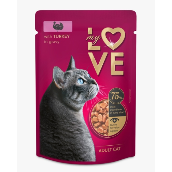 My Love Hrana Umeda Pisici Adulte Curcan In Sos Plic 85gr 24/bax My Love Hrana Umeda Pisici Adulte Curcan In Sos Plic 85gr 24/bax