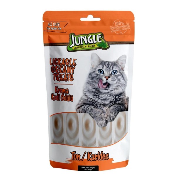 Jungle Recompensa Pisici Crema Ton&creveti 5x14g 12/bax Jungle Recompensa Pisici Crema Ton&creveti 5x14g 12/bax