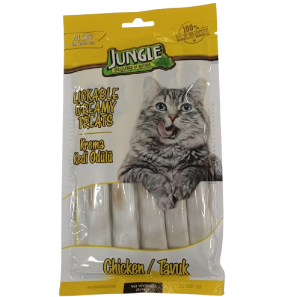 Jungle Recompensa Pisici Crema Pui 5x14g 12/bax Jungle Recompensa Pisici Crema Pui 5x14g 12/bax