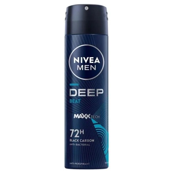 Nivea Deo Men Deep Black Carbon Darkwood/beat 150ml 30/bax