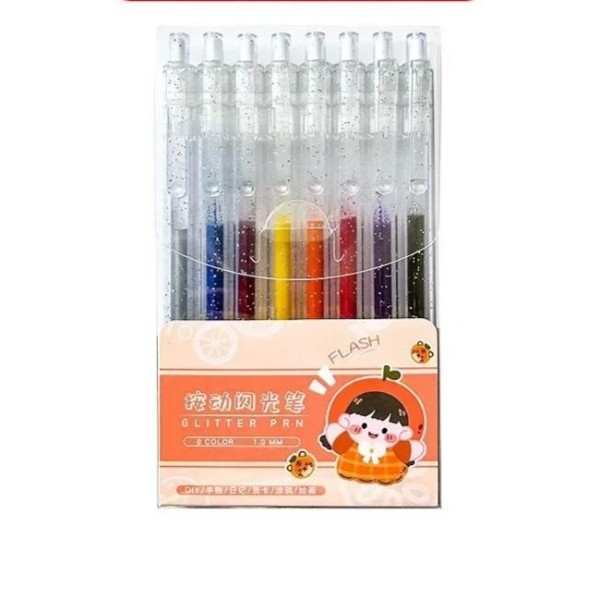 Lve Set 8 Pixuri Colorate Cu Glitter 1.0mm 1139-97 216set/bax Lve Set 8 Pixuri Colorate Cu Glitter 1.0mm 1139-97 216set/bax