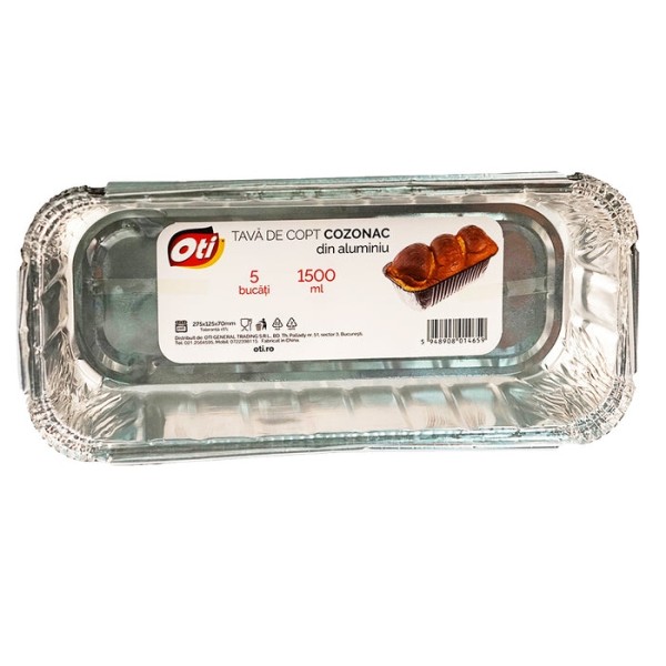 Oti Tava Cozonac Aluminiu 1500ml 5buc/set 100/bax