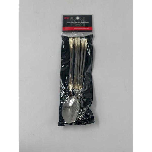 Lve Lingura Inox Argintie Model Auriu 6buc/set 22-2 100/bax