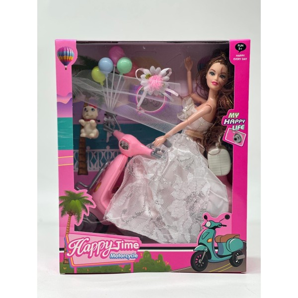 Lve Papusa Printesa Pe Scuter Cu Baloane Si Catel 3+ 68-2 48/bax