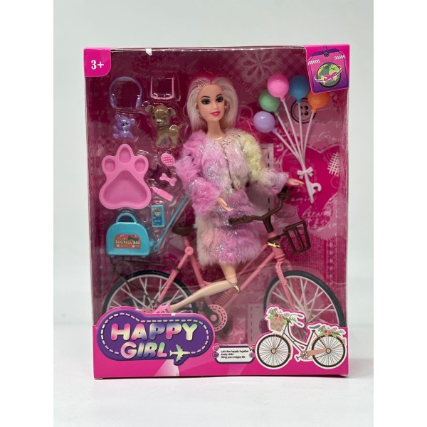 Lve Papusa Cu Bicicleta Baloane Si Accesorii 3+ 68-8 60/bax