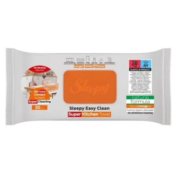 Sleepy Servetele Umede Bucatarie Orange Oil 50buc/pac 8/bax