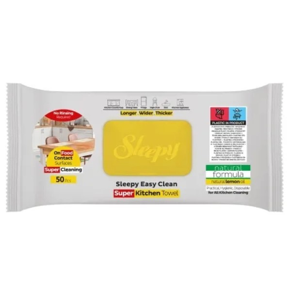 Sleepy Servetele Umede Bucatarie Lemon Oil 50buc/pac 8/bax