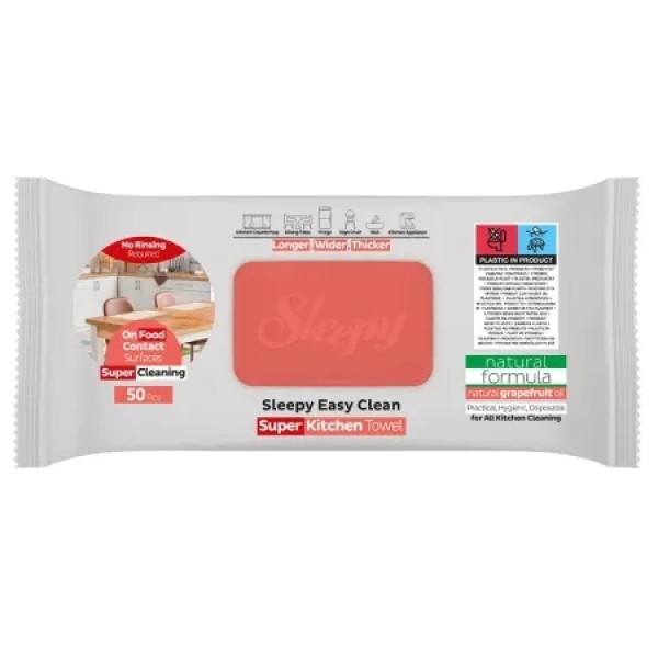 Sleepy Servetele Umede Bucatarie Grapefruit Oil 50buc/pac 8/bax