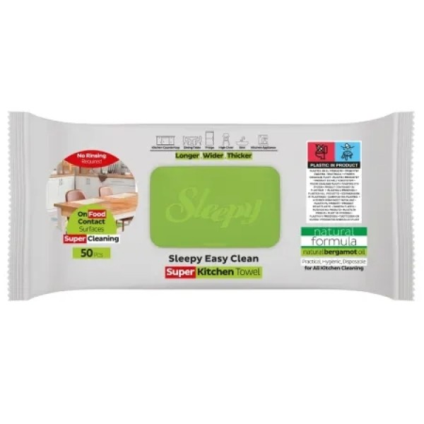 Sleepy Servetele Umede Bucatarie Bergamot Oil 50buc/pac 8/bax