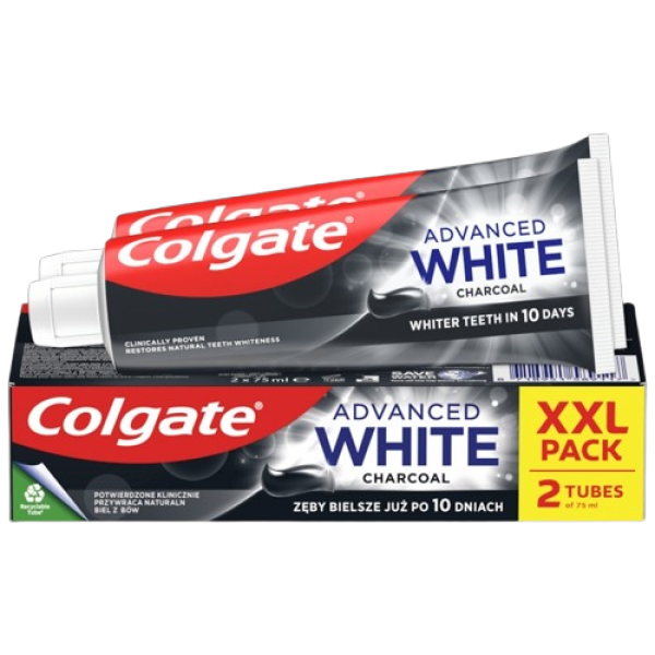 Colgate Pasta Dinti Advanced White Charcoal 2x75ml 6set/bax