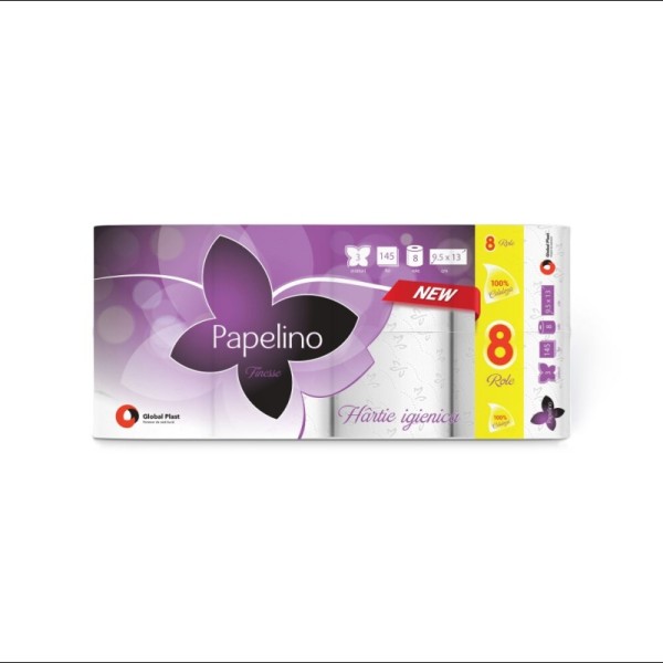 Papelino Hartie Igienica Piersica 3str 8role/set 6set/bax