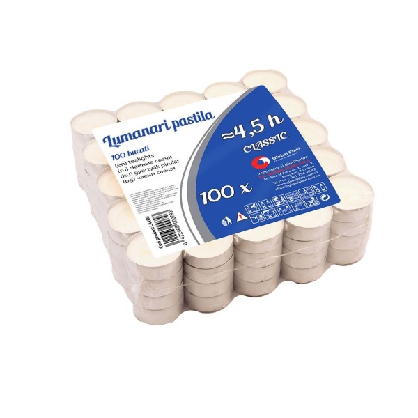 Global Lumanari Pastile La100 4h 100buc/set 10set/bax