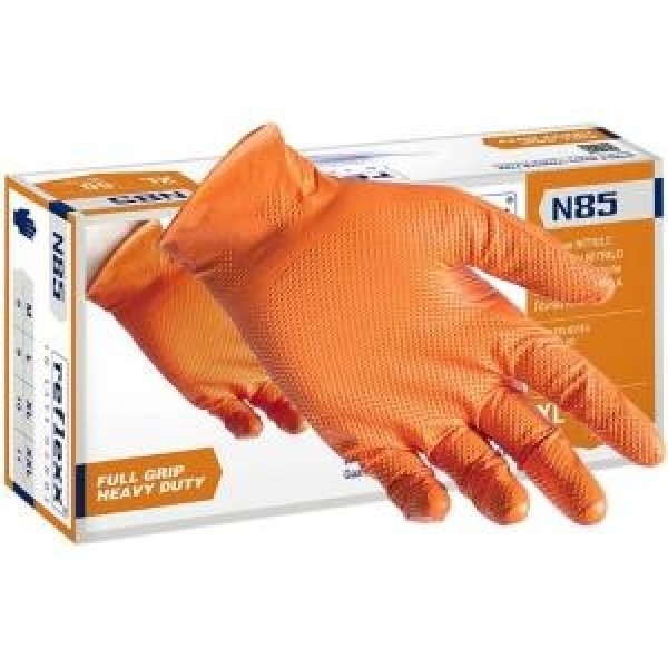 Reflexx Manusi Nitril N85 Nepudrate Portocaliu M 50buc 10/bax