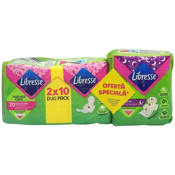 Libresse Absorbante Regular Natural Care+night 20+7buc 10/set