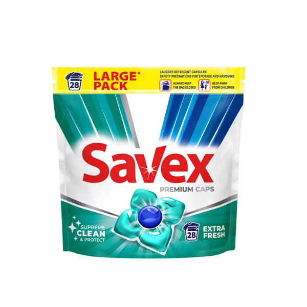 Savex Detergent Capsule Extra Fresh 28buc 4/bax