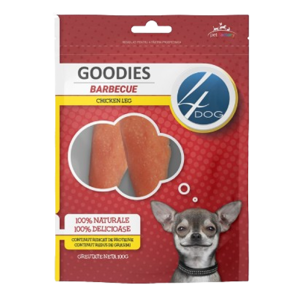 4dog Goodies Barbecue Chicken Leg 100gr 12/bax