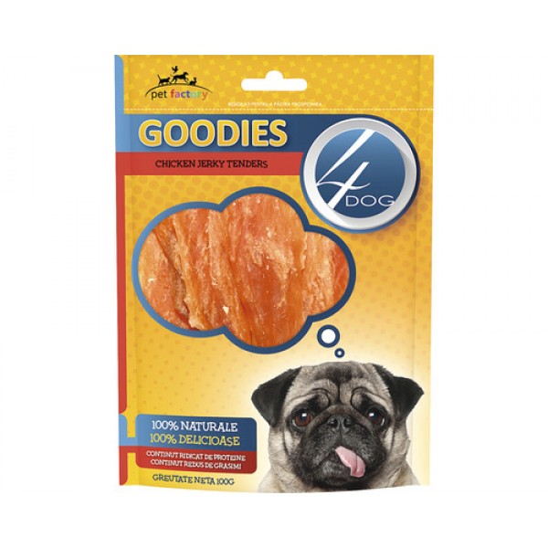 4dog Goodies Chicken Jerky Tenders 100gr 12/bax