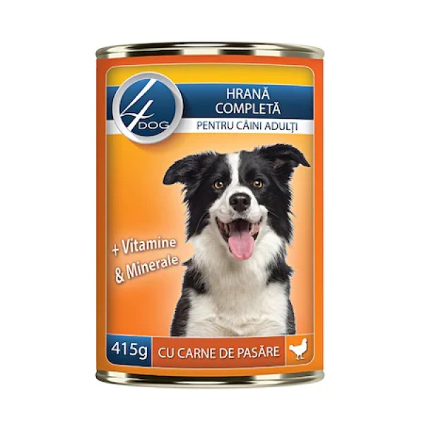 4dog Hrana Umeda Caini Pasare Conserva 415gr 24/bax