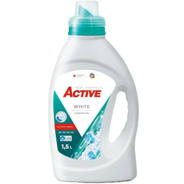 Active Detergent Lichid Gel White 30 Spalari 1.5l 8/bax
