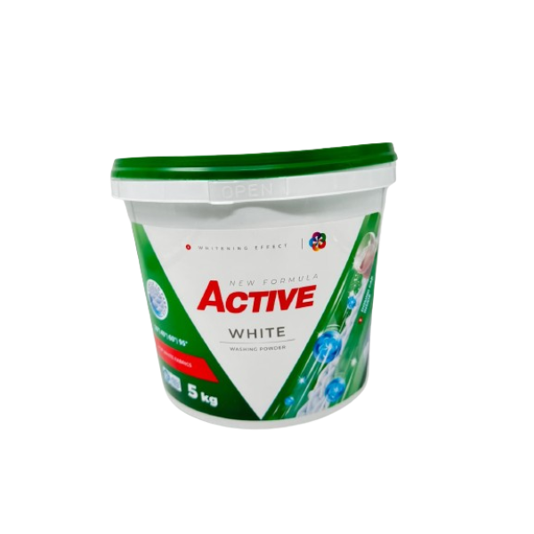 Active Detergent Pudra White Galeata 65 Spalari 5kg