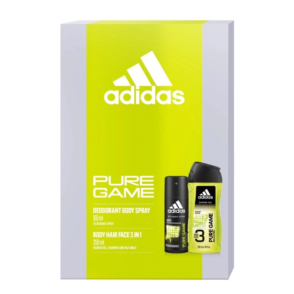 Adidas Set Men Pure Game (deo 150ml+gel Dus 250ml) 6/bax Adidas Set Men Pure Game (deo 150ml+gel Dus 250ml) 6/bax