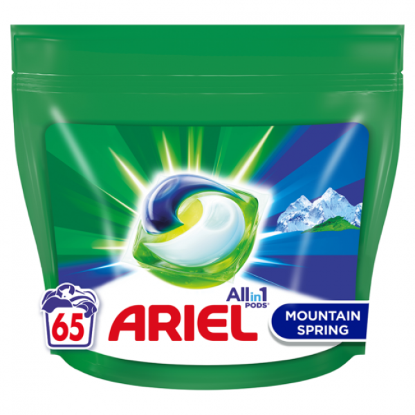 Ariel Detergent Capsule Mountain Spring 65buc 2/bax