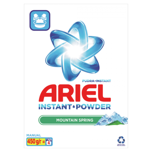 Ariel Detergent Manual Mountain Spring 450gr 11/bax