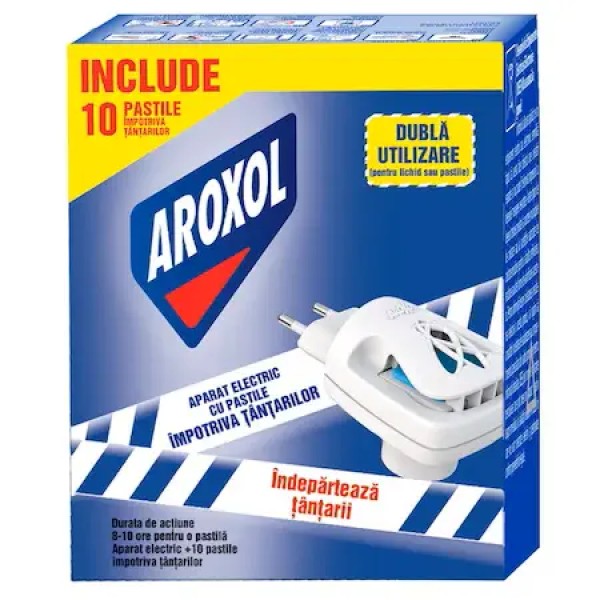 Aroxol Aparat Electric+10pastile Impotriva Tantarilor 12/bax