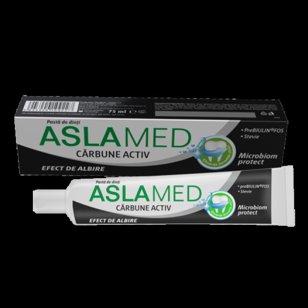Aslamed Pasta Dinti Carbune Activ 75ml 12/bax