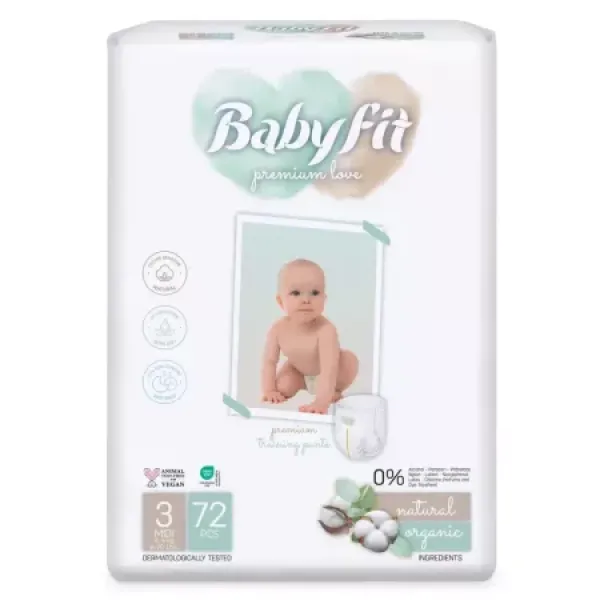 Babyfit Scutece Baby Pants Bio Midi Nr.3 4-9kg 72buc/set 4/bax Babyfit Scutece Baby Pants Bio Midi Nr.3 4-9kg 72buc/set 4/bax