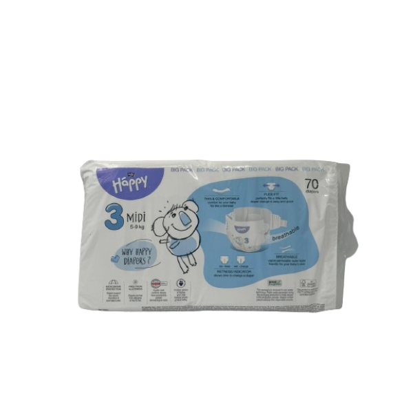 Bella Scutece Baby Happy Midi Nr.3 5-9kg 70buc/set 4/bax