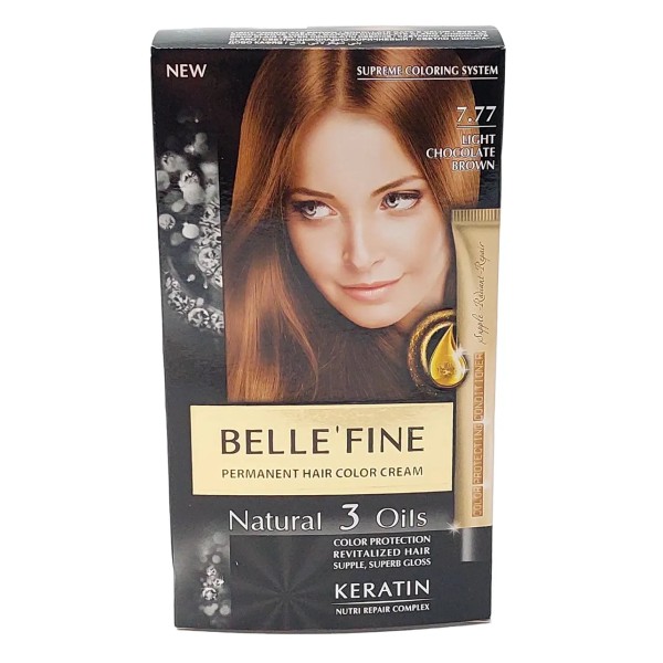 Belle' Fine Vopsea Par 7.77 Light Chocolate Brown 12/bax