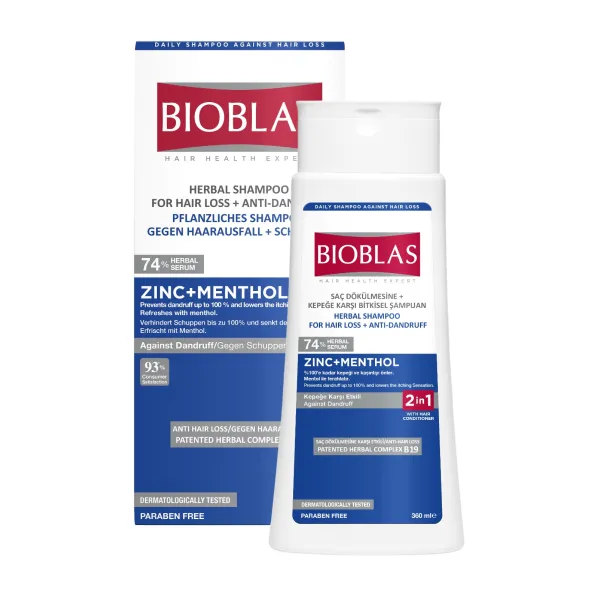 Bioblas Sampon Par Anticadere/antimatreata Zinc+menthol 360ml 24/bax
