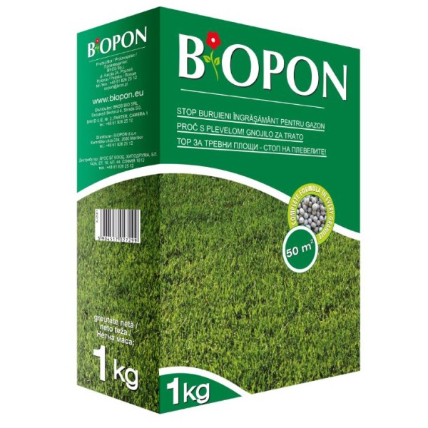 Biopon Ingrasamant Gazon Stop Buruieni 1kg 12/bax