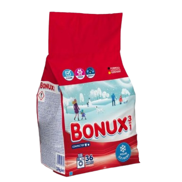Bonux Detergent Automat Polar Ice Fresh 2.34kg 5/bax