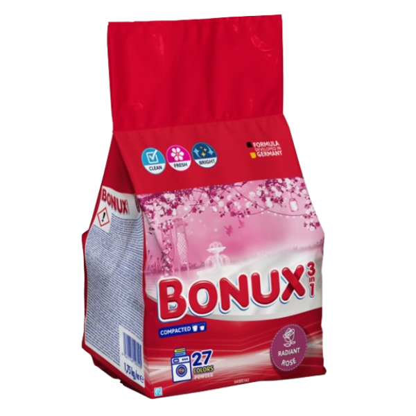 Bonux Detergent Automat Radiant Rose 1.75kg 6/bax