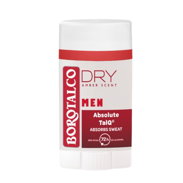 Borotalco Stick Men Dry Amber 40ml 6/bax