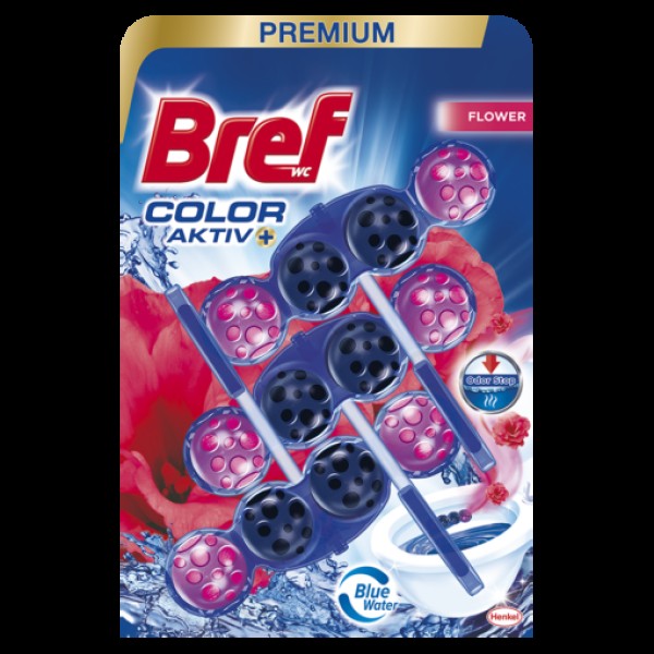 Bref Odorizant Wc Color Aktiv Blue Flower 3*50gr 9/bax