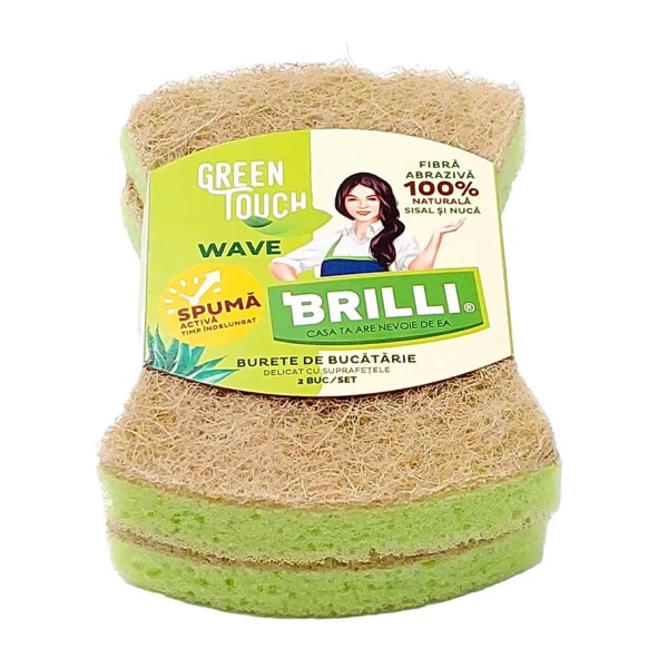 Brilli Green Touch Wave Burete Bucatarie 2buc/set 48set/bax Brilli Green Touch Wave Burete Bucatarie 2buc/set 48set/bax